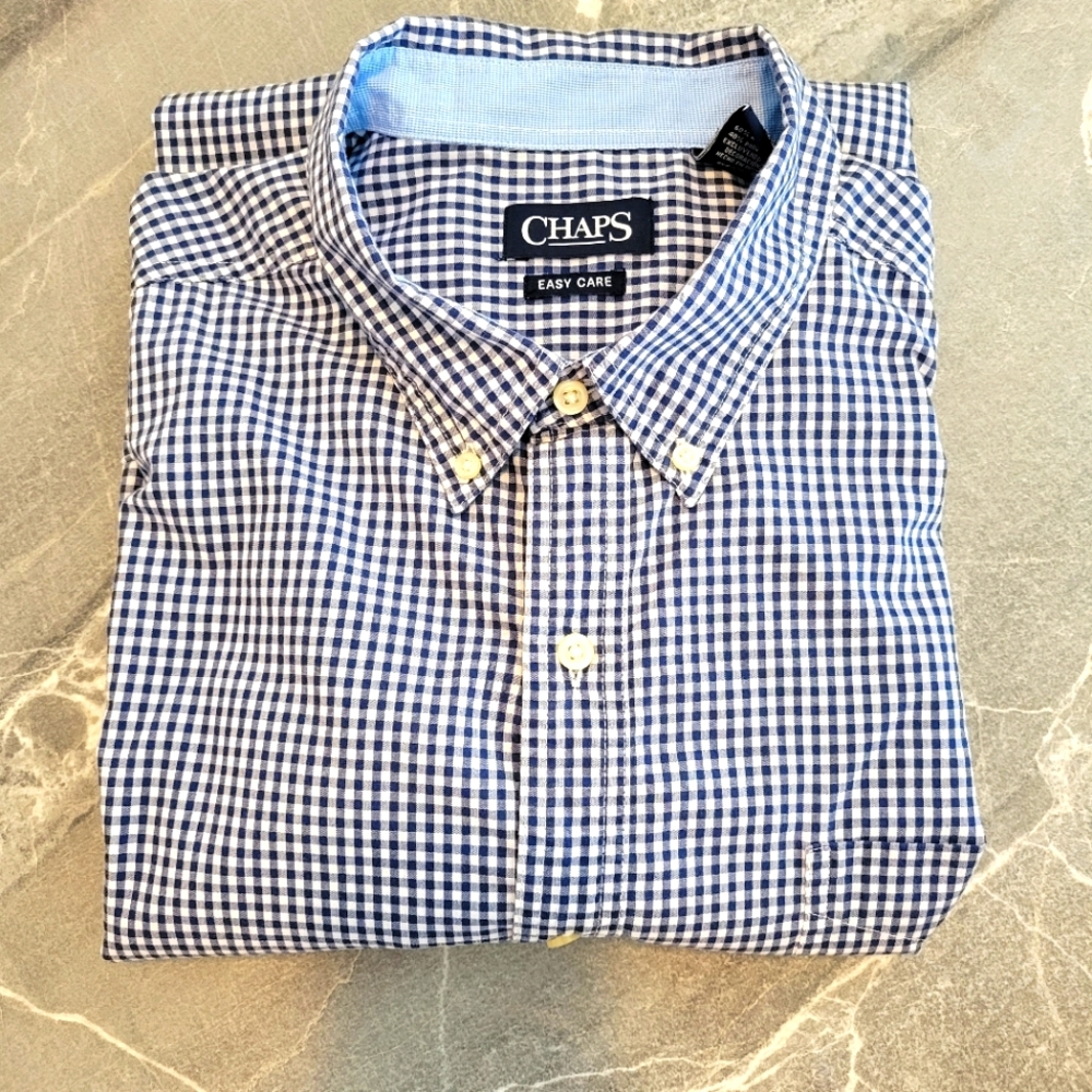 Mens Chaps Plaid Easy Care Button Down Long Sleeve Shirt